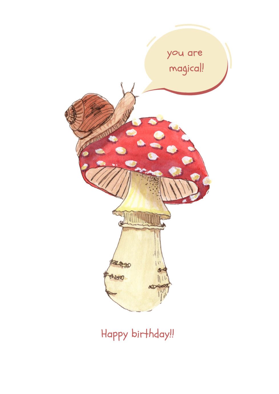 Mushroom birthday card